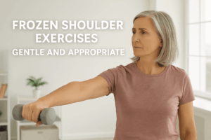 Gentle physiotherapy exercises for frozen shoulder focusing on controlled and pain-appropriate movement
