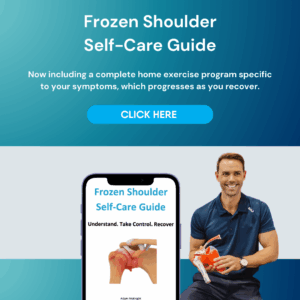 Gentle frozen shoulder exercise program, created by a shoulder physiotherapist, focusing on controlled and pain-appropriate movement
